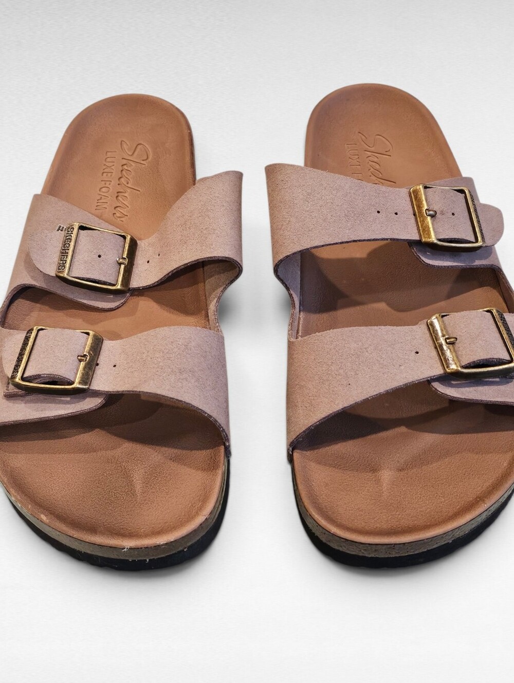 Skechers Two Strap Sandals Taupe Size 8 - Picture 5 of 15